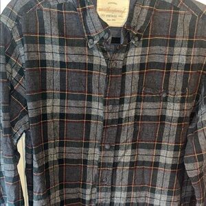 Vintage Waterproof Mens Sz M Red, Yellow & Green Rasta Plaid Button Down Shirt